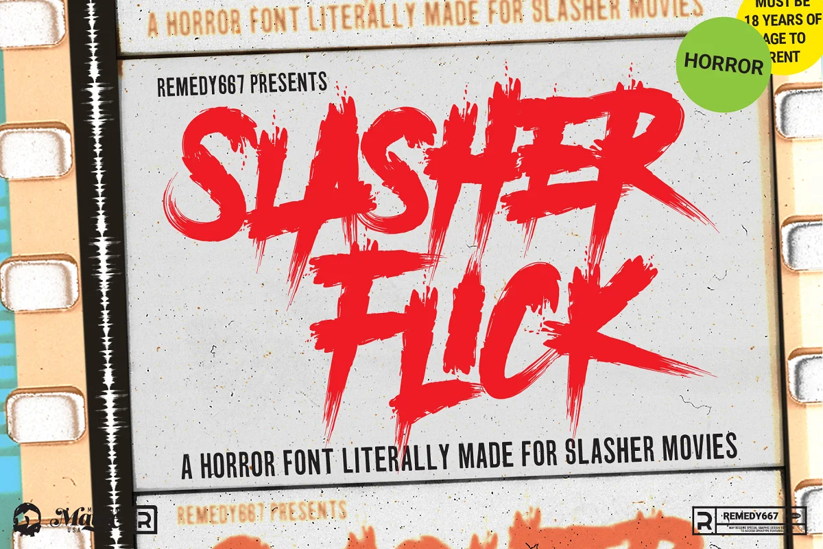Slasher Flick Brush Style Horror Fonts